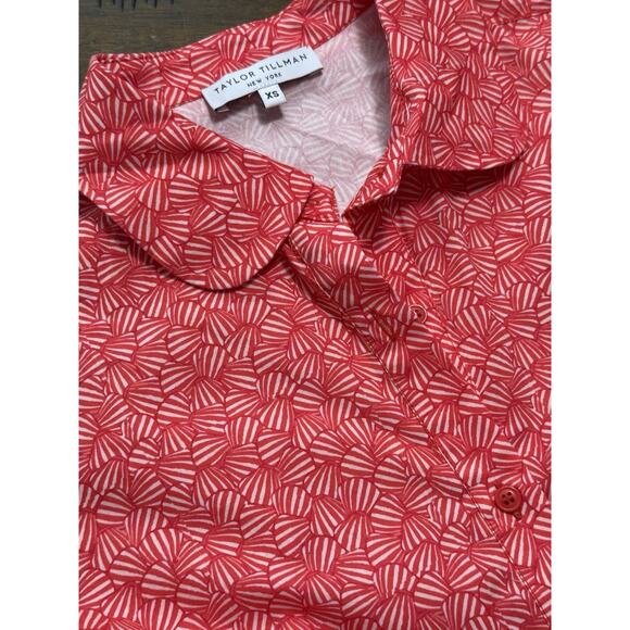 Taylor Tillman Chloe Midi Shirt Dress Amalfi Coast Red White Size XS - Picture 4 of 4